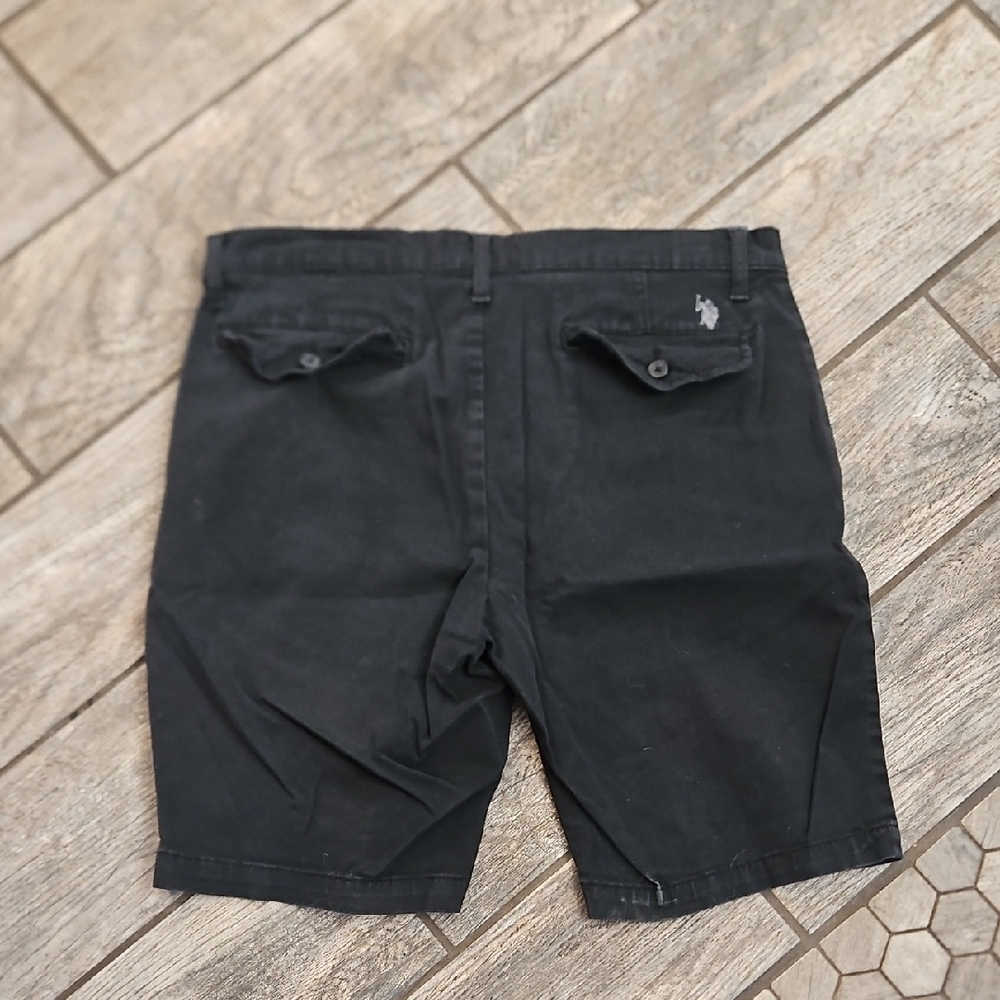 U.S. Polo Assn. Men's Charcoal Flat Front Shorts